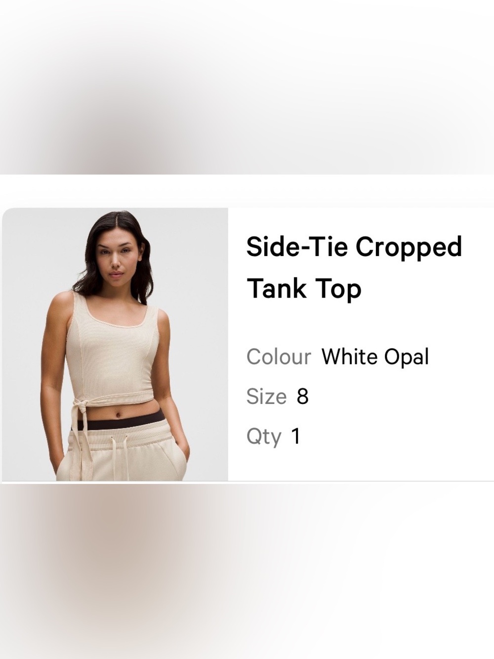 lululemon athletica Side-Tie Cropped Tank Top - White Opal